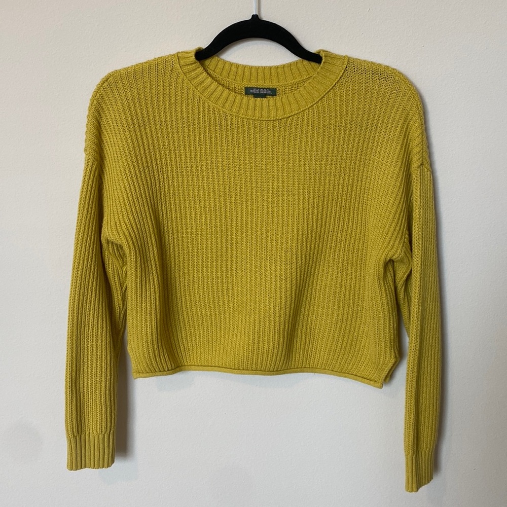 Yellow Cropped Sweater